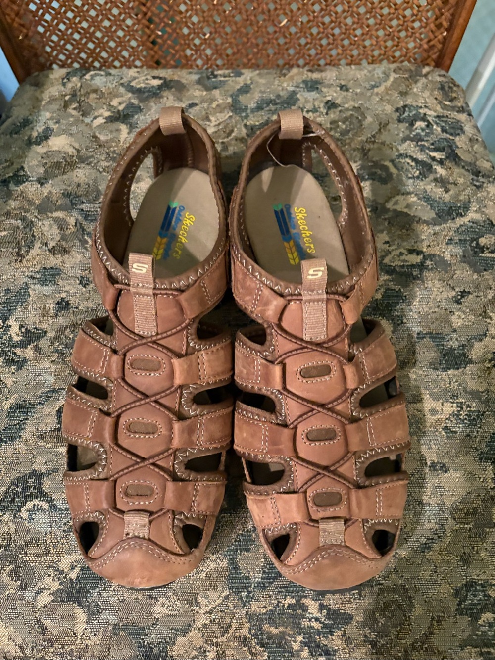 Skechers Women's Brown Strappy Leather Sandals